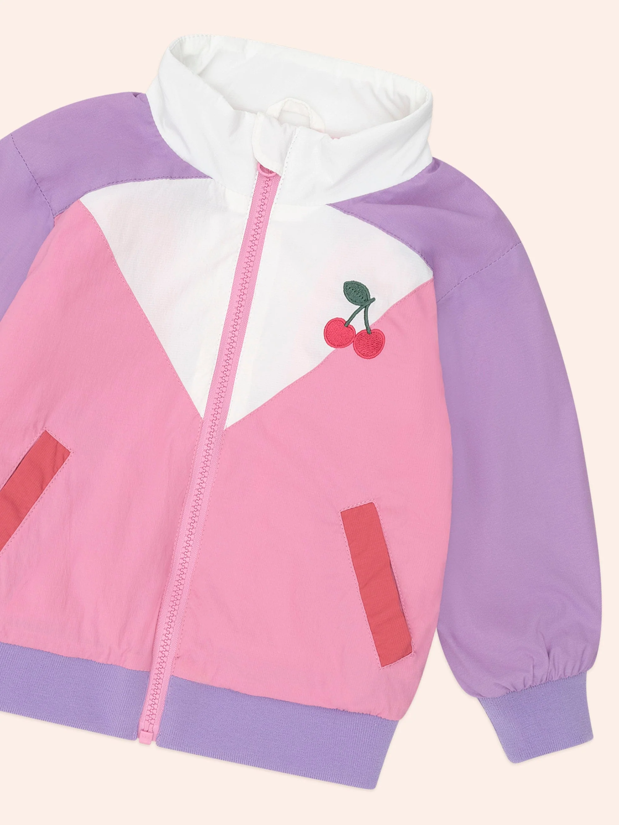 Retro Cherry Spliced Windbreaker - Image 3